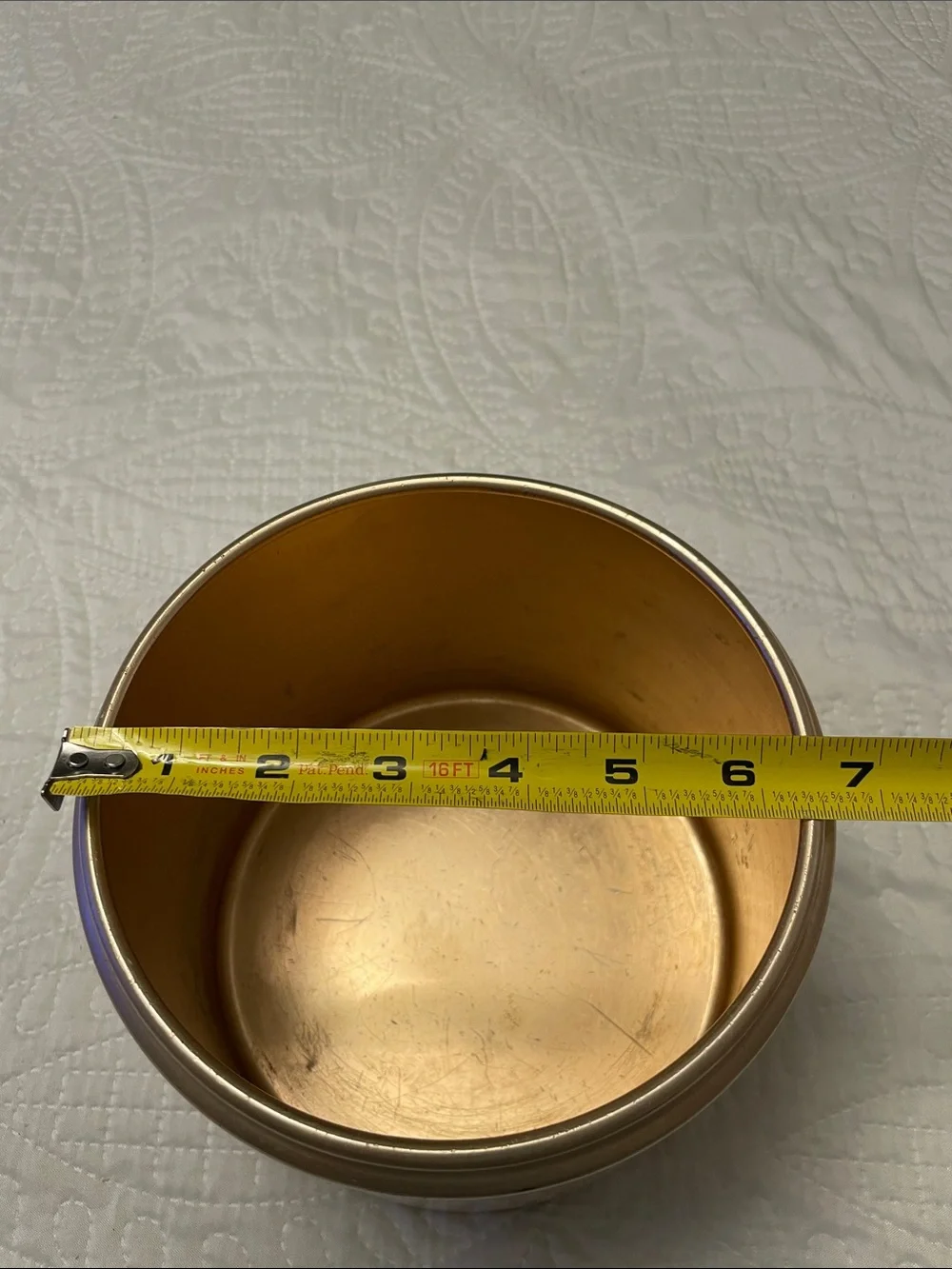 MCM Vintage MIRRO Rose Copper Aluminum 3 Quart Canister with Wood Knob